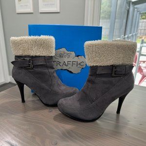 Gray Suede Ankle Boots